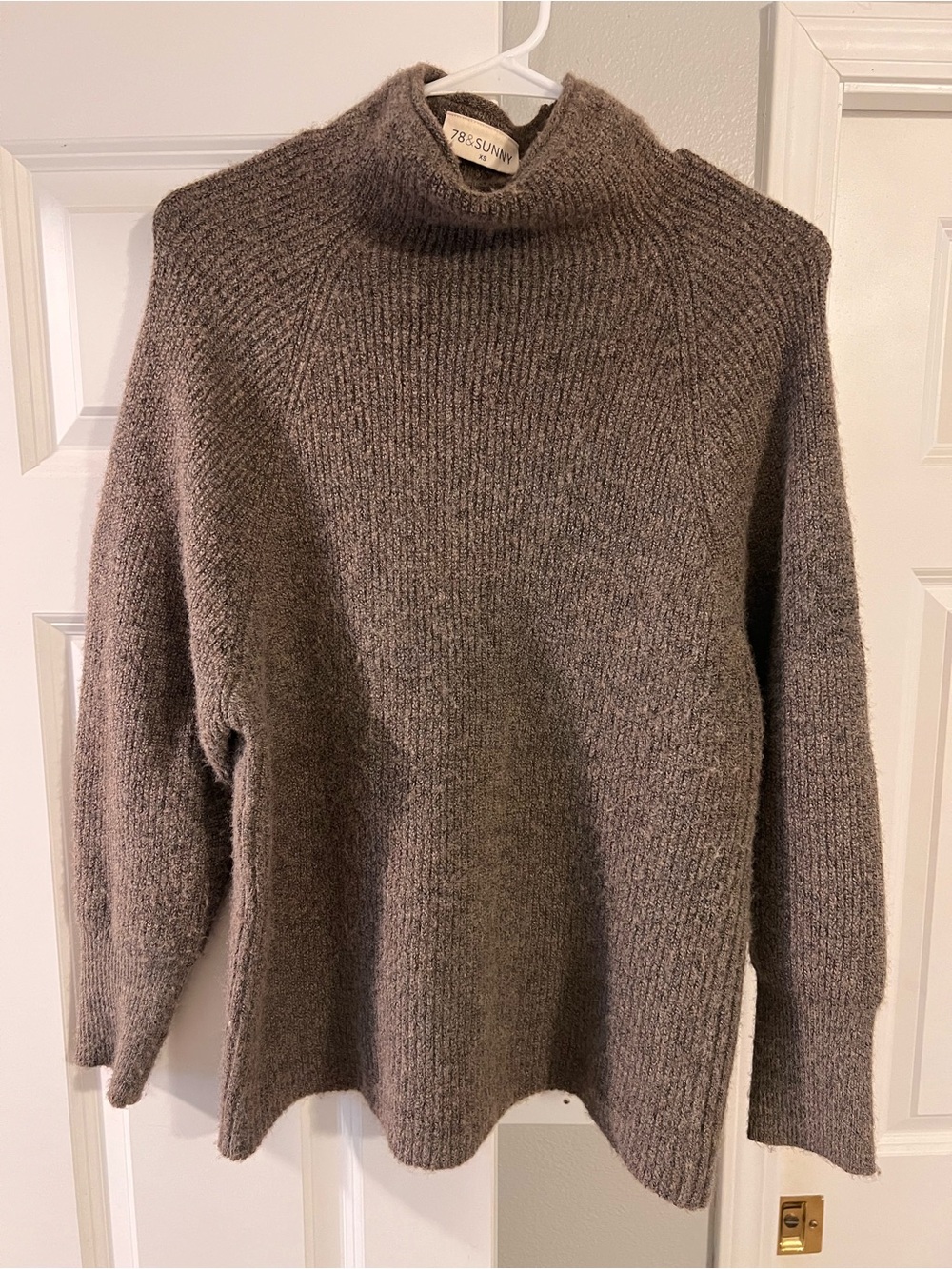 Cozy Taupe Mock Neck Ribbed Sweater - 78 Sunny